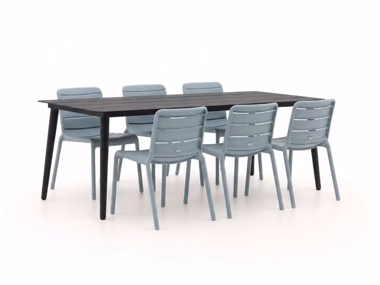 Forza Furniture Diningset Forza voor 6 personen, aluminium, stapelbare tuinset