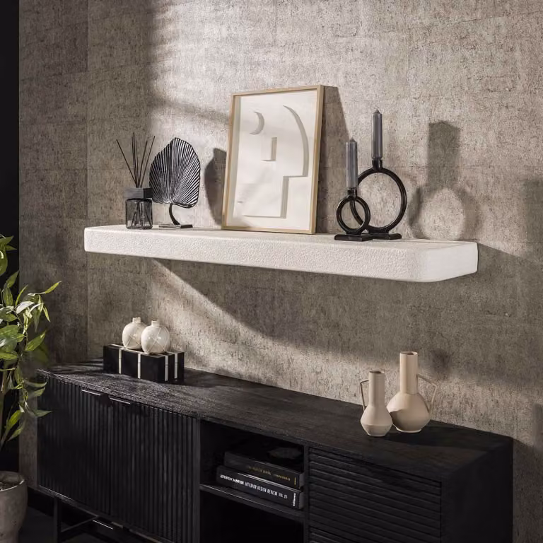 WoonStijl Wandplank Stone Wit Breedte: 150 cm
