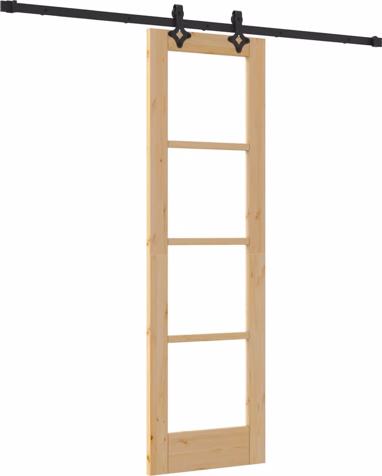 vidaXL ORKDAL schuifdeur van massief grenenhout en glas, 61 x 198,5 cm