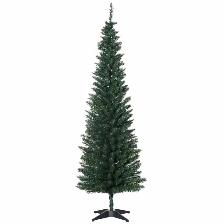 HOMCOM Kerstboom met 390 takpunten en stevige kunststof standaard, Groen, 210 cm