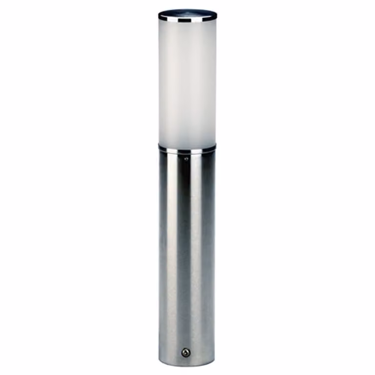 Albert Tuinlamp RVS Cilinder Zilver en Wit - Hoogte: 50 cm