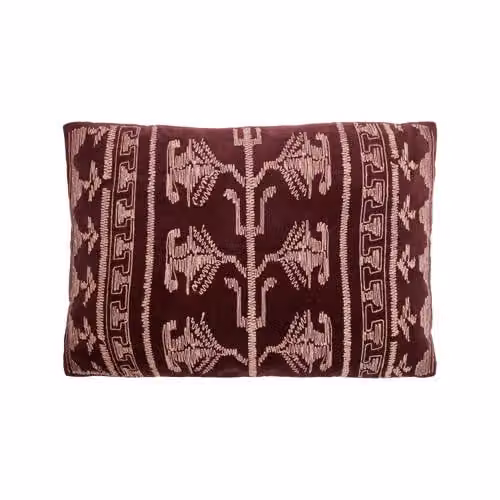 House Doctor sierkussen Harlov rechthoekig katoen en fluweel bruin beige rood