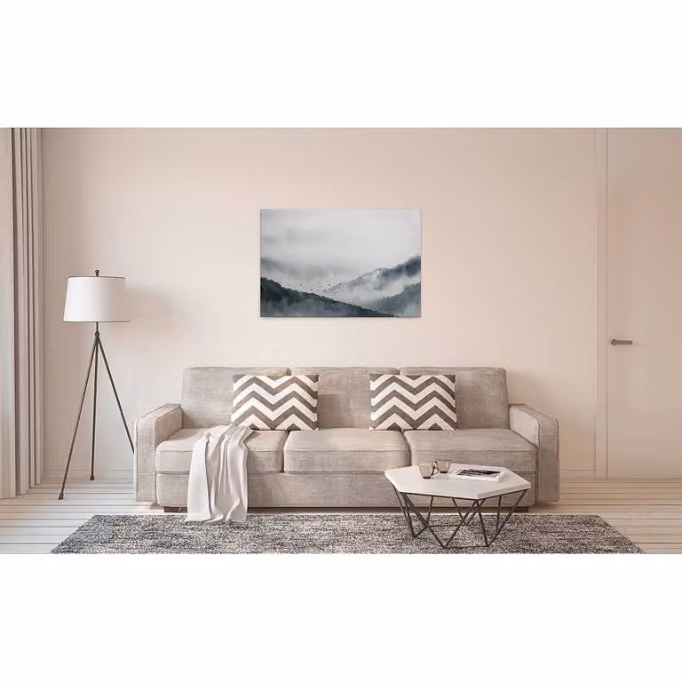 home24 Gloomy Landscape wanddecoratie, blauw, 90 x 60 cm