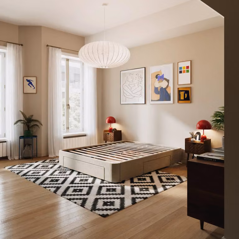 Hypnia Nira boxspring met lades beige