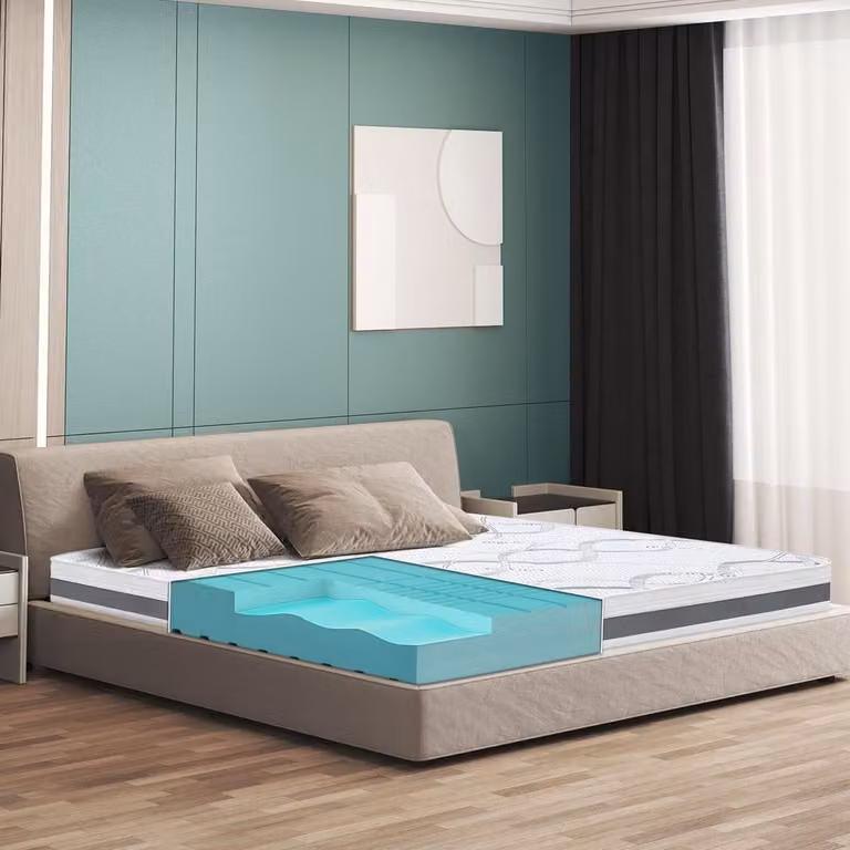 Orthopedisch reflex foam schuimmatras voor volwassenen in wit/grijs - B/D/H: 80 x 195 cm