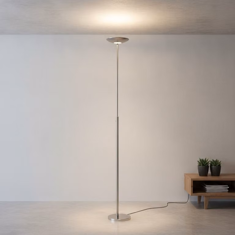 Highlight Klassieke vloerlamp Geneva zilver metaal Ø 23 cm