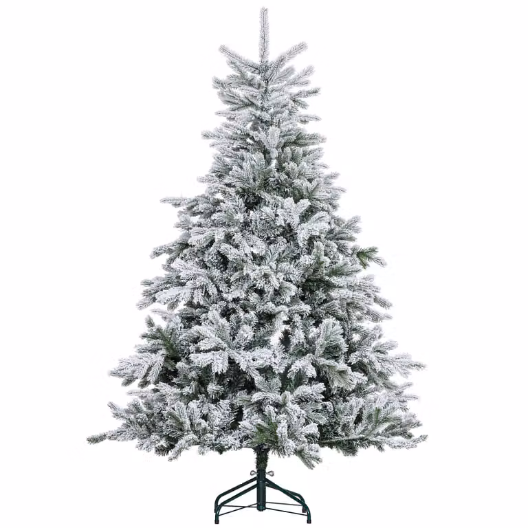 HOMCOM Kerstboom met kunstmatige sneeuw, vlamvertragend, Hoogte: 180 cm