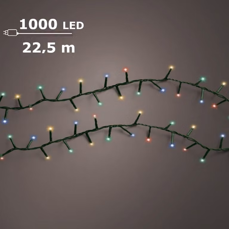 Lumineo LED compact twinkel lights 1000 multicolour voor kerstdecoratie