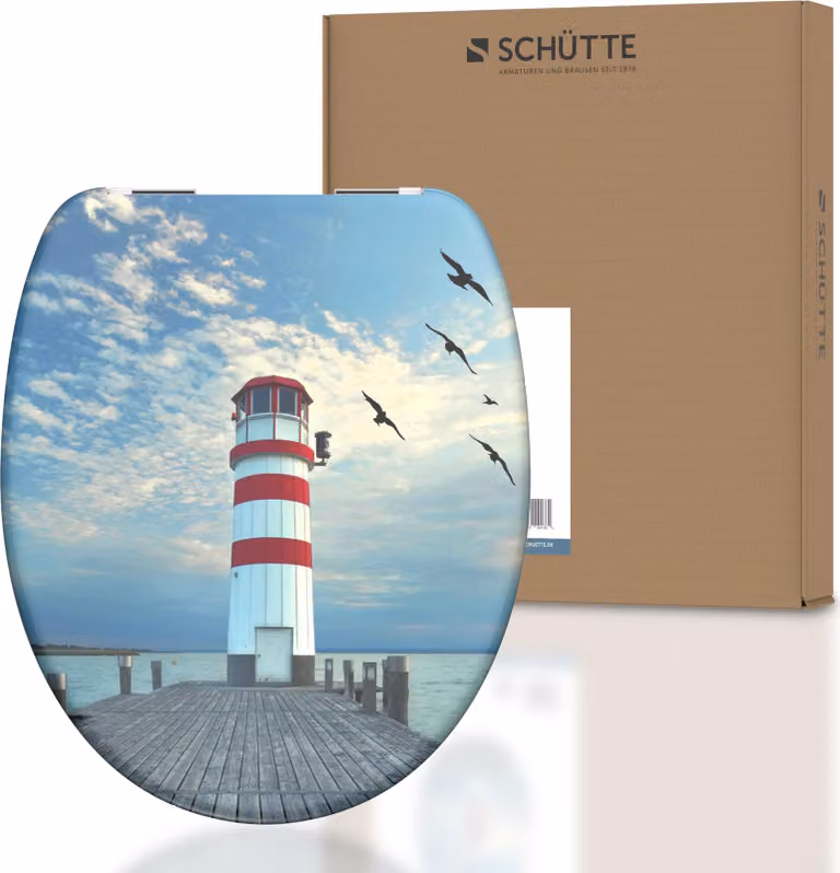 SCHÜTTE Duroplast toiletzitting LIGHTHOUSE met automatische, geruisloze sluiting