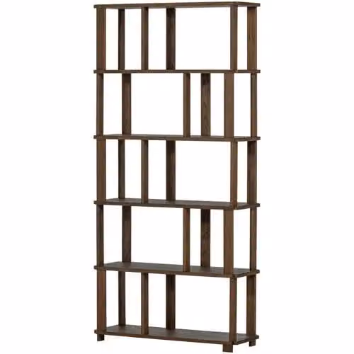 WOOOD Riss Boekenkast van Eikenhout in Mystic Brown, H 186 x B 90 x D 30 cm