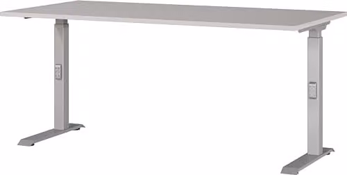 Germania bureau Downey in grijs en zilver, in hoogte verstelbaar, B/D/H: 160 x 91 x 80 cm