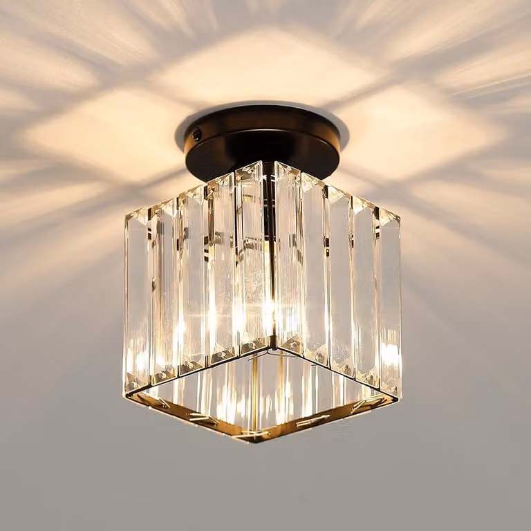 Haobosic Moderne Kristallen Plafondlamp - Zwart - Diameter: 13 cm