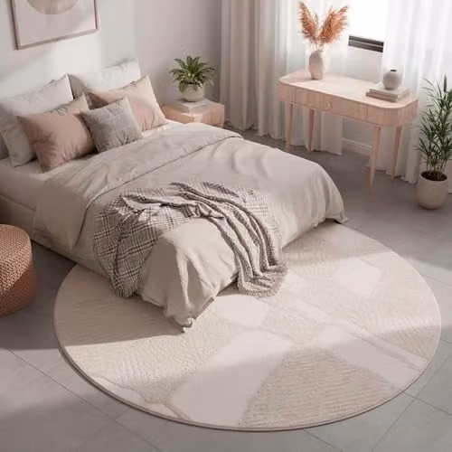 Tesso Living Rond Hoogpolig Vloerkleed Nordic Wit - 200 cm - Boho Scandi Design