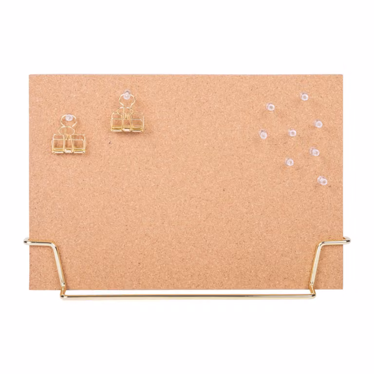 QUVIO Memobord Kurkbord Goud B/D/H: 32 x 6,5 x 23 cm