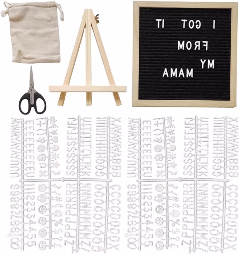 Felt Letter Board Pin Board voor restaurant, klaslokaal of kinderkamer, 25 x 25 cm