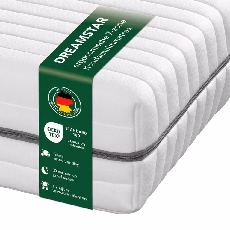 DREAMSTAR Silver XXL 7-zone koudschuimmatras, medium stevigheid, B/D/H: 140 x 200 x 24 cm