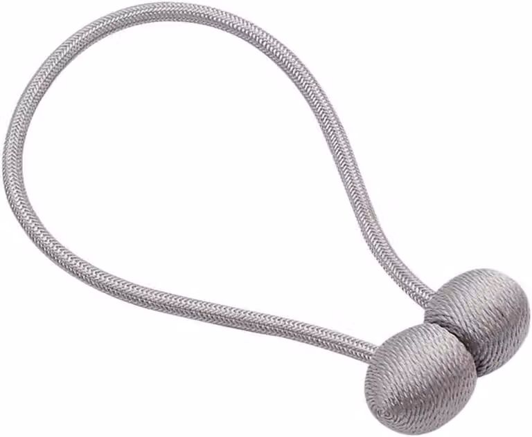 Set van 2 lichtgrijze magnetische gordijnclips voor eenvoudige gordijnbevestiging