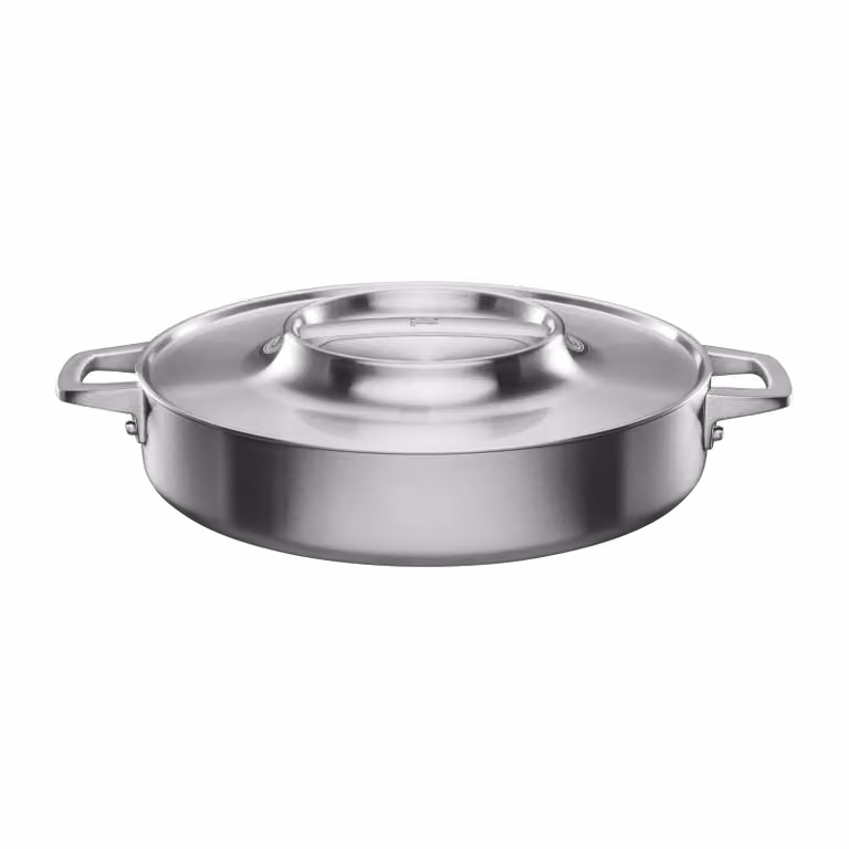 Fiskars Norden Steel 2023 diepe ovenplaat van roestvrij staal Ø28 cm