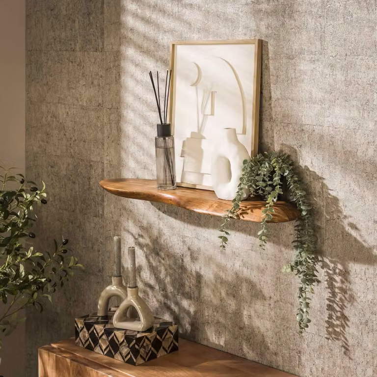 WoonStijl Wandplank van Acaciahout in Bruin, Breedte: 90 cm