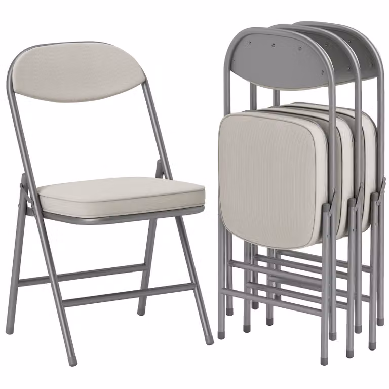 HOMCOM 4-delige set opklapbare stoelen met corduroy bekleding voor eetkamer en kantoor