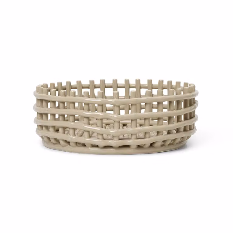 Ferm Living Ceramic gevlochten schaal - Beige