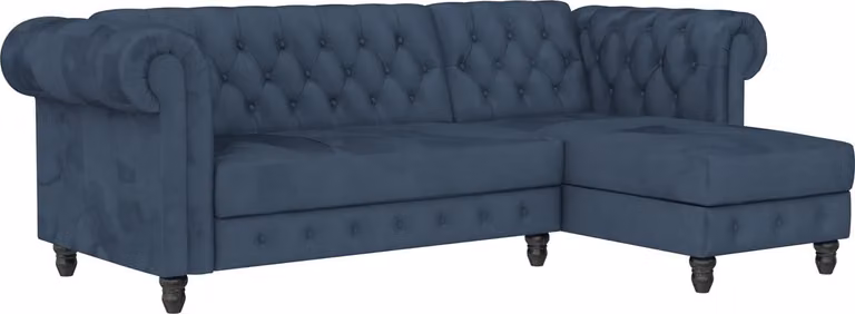 Felix Slaapbank Chaise Longue Blauw Fluweel