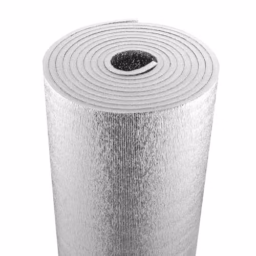 VEVOR Dubbele reflecterende isolatierol met aluminiumfolie en EPE-schuim, Zilver, Breedte: 121,92 cm, Dikte: 3,1 mm