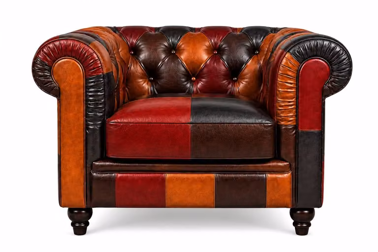 Meubeldistrict Chesterfield Bank 1-Zits Patchwork Multicolor Leer