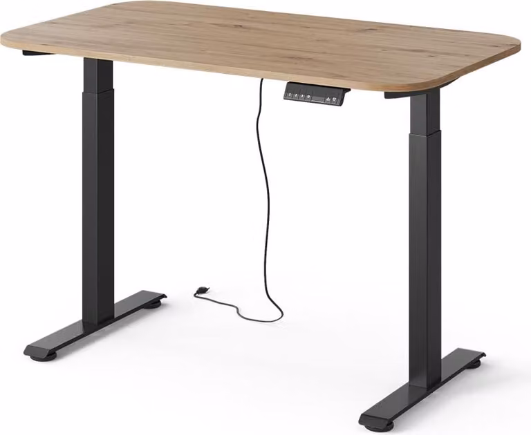 Vicco Elevate Bureau met 2 motoren, Zwart/Ambachtelijk, Breedte: 120 cm, Diepte: 70 cm