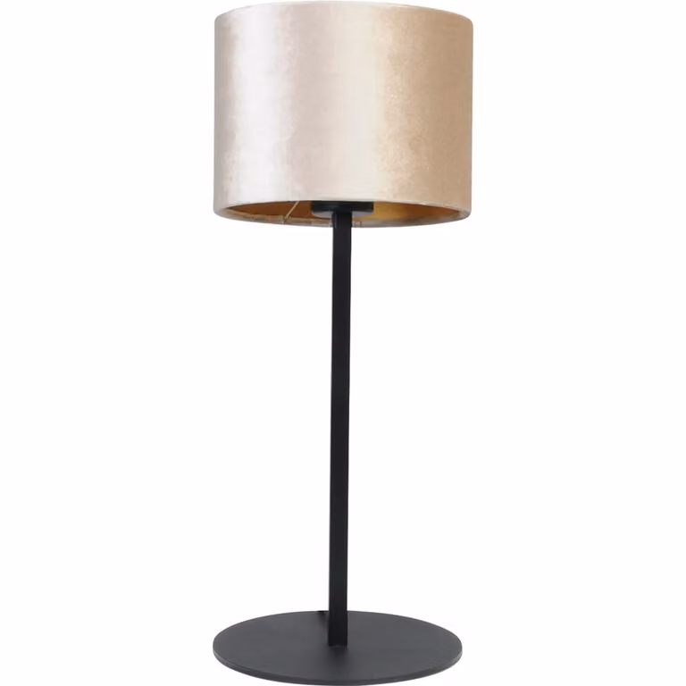 Masterlight Tafellamp Venus zwart en beige met stoffen kap B: 20 cm, D: 20 cm, H: 55 cm