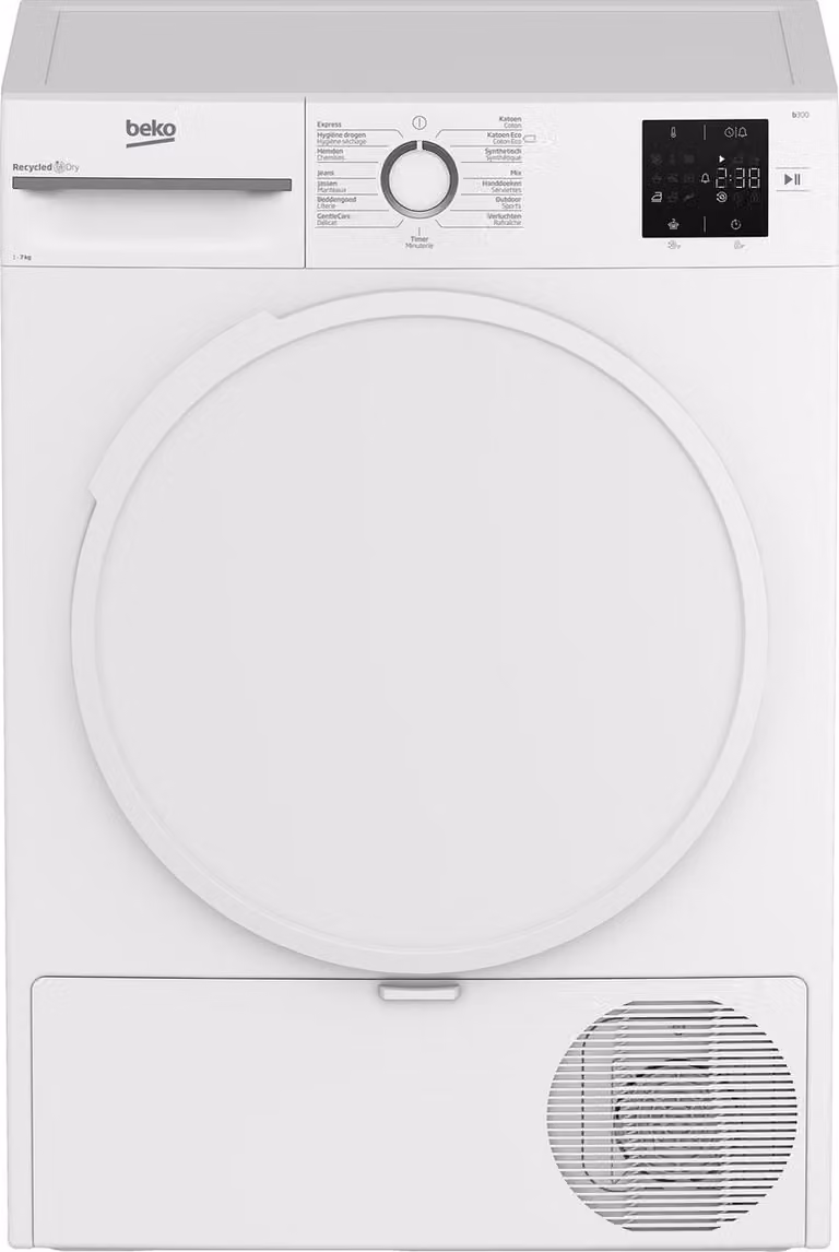 Beko BM3T3722W Wasdroger Vrijstaand Voorbelading 7 kg Wit A+