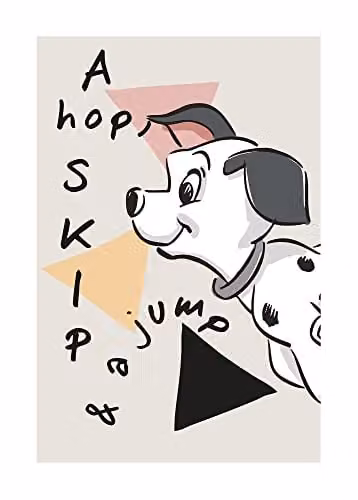 Komar Disney 101 Dalmatiërs Angles Kunstdruk Poster, Multicolour, 50 x 70 cm