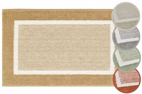 Andiamo Maui Badmat Set van 2, Antislip en Wasbaar, Bruin/Beige, B: 40 x 60 cm en B: 60 x 100 cm