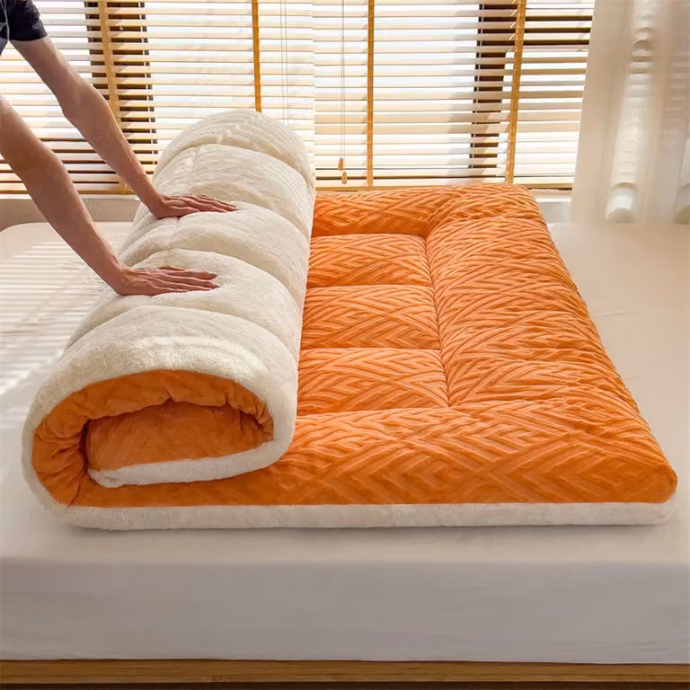 Opvouwbare Futon Matras Full Size - Oranje - Omkeerbaar voor extra slaapcomfort