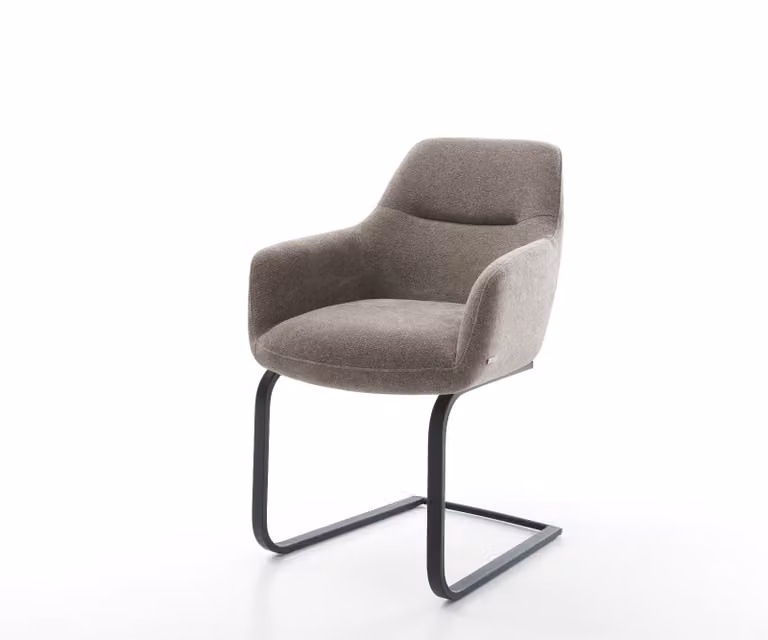 DELIFE Pejo-Flex Sledemodel Stoel met Pocketveer Kern in Taupe en Zwart