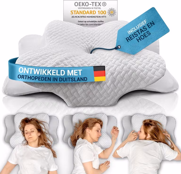 Glückstoff Orthopedisch Memory Foam Kussen voor Nek- en Rugpijn, Hypoallergeen en Ergonomisch