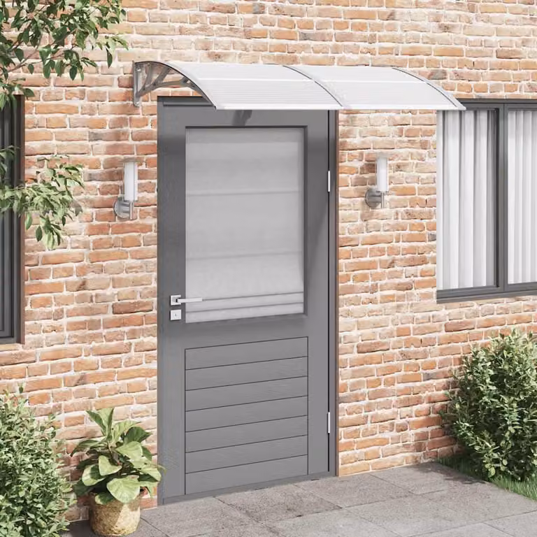 vidaXL Overkapping voor deur, grijs, 150 x 75 cm, polycarbonaat
