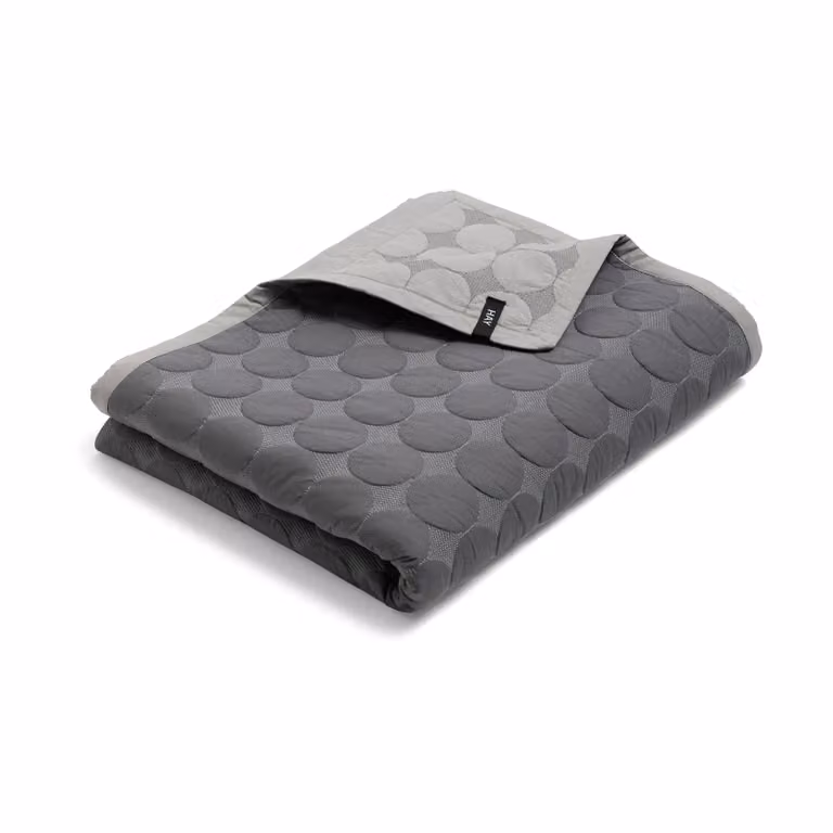 HAY Mega Dot organic sprei met stippen - Donkergrijs - 260 x 260 cm