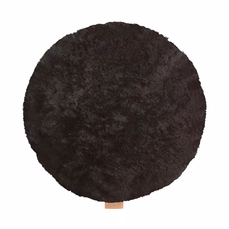 Shepherd of Sweden Jill gewatteerd stoelkussen Zwart, Ø36 cm