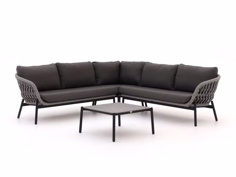 Bellagio Hoek loungeset voor 5 personen, Grijs, Aluminium met Textiel