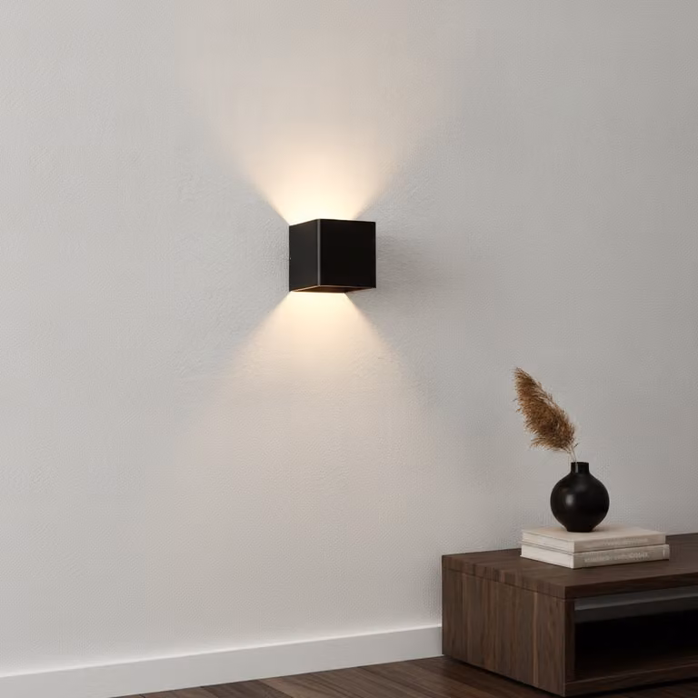 Artdelight Fulda Up- & downlighter Wandlamp - Zwart