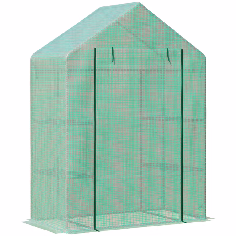 Outsunny tomatenkas met 6 planken, waterdicht en UV-bestendig, groen, H x B x D: 191 x 141 x 72 cm