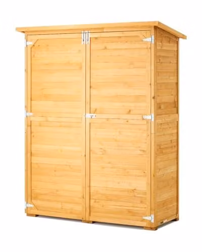 VEVOR Outdoor opbergschuur met houten wanden, metalen frame en waterdicht dak, B/D/H: 140 x 60 x 171,5 cm