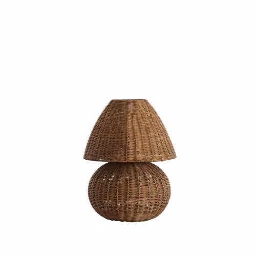 Light & Living Mavon tafellamp van rotan, bruin, B: 27,5 cm, H: 35 cm