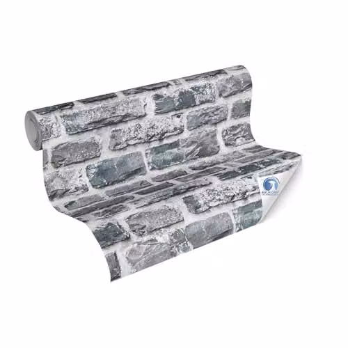 Livingwalls DESIGNDROP vliesbehang met natuursteeneffect in grijs en zwart, Breedte: 53 cm, Lengte: 1005 cm