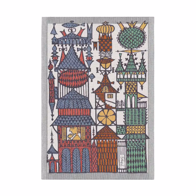 Ekelund Linneväveri Stadssaga theedoek - Multi - 35 x 50 cm
