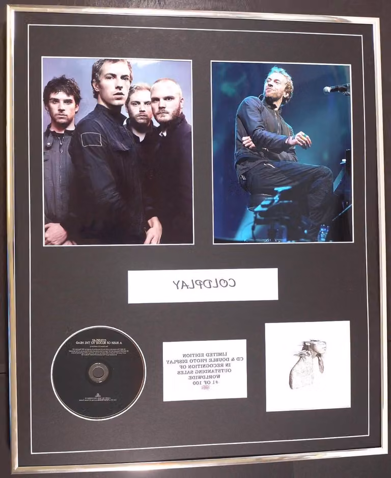 Cd Fotodisplay Muziek Memorabilia Muur Decoratie Limited Edition Zilver 60 x 50 cm