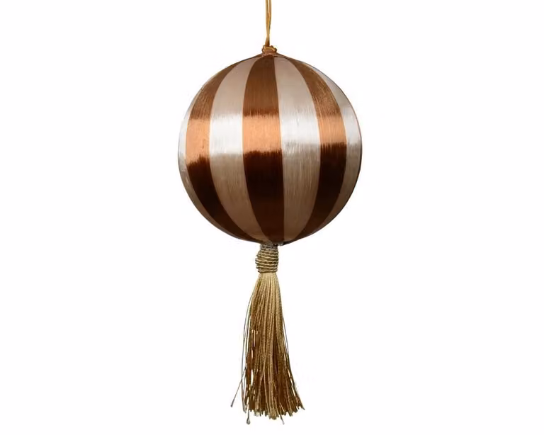 Bruine kerstbal van foam met parelglans, diameter: 10 cm