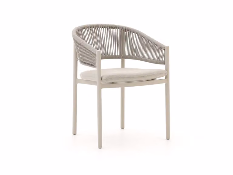 Bellagio Panaro Dining tuinstoel in beige aluminium met armleuningen en kussens