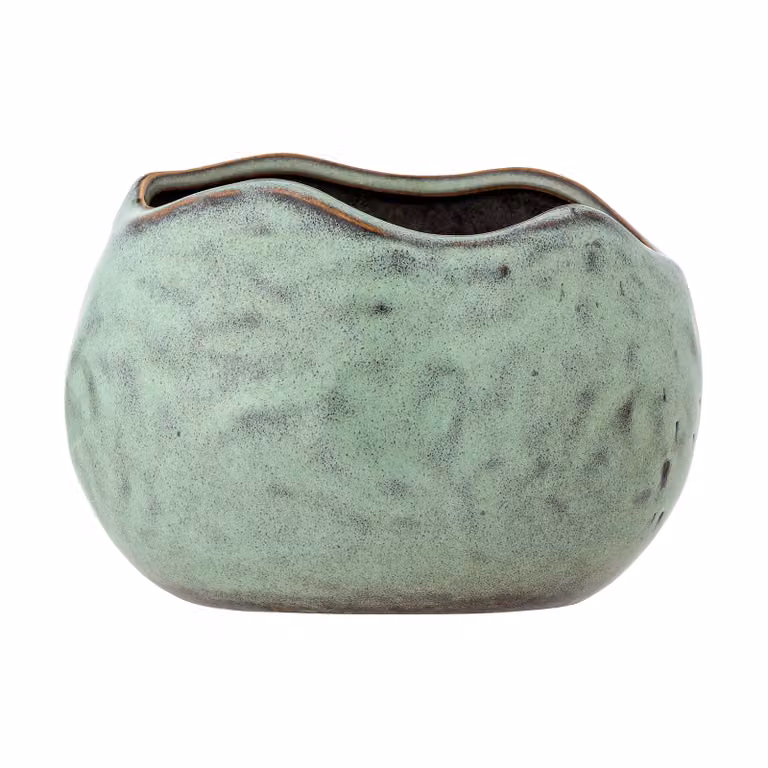 Bloomingville Pennie pot groen, keramiek, B: 16,5 cm, D: 11 cm, H: 13 cm
